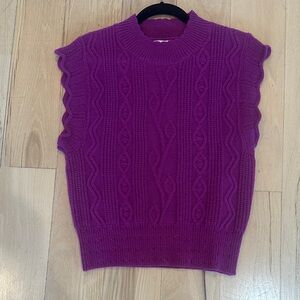 Elegant Plum Women's Cable Knit Sweater